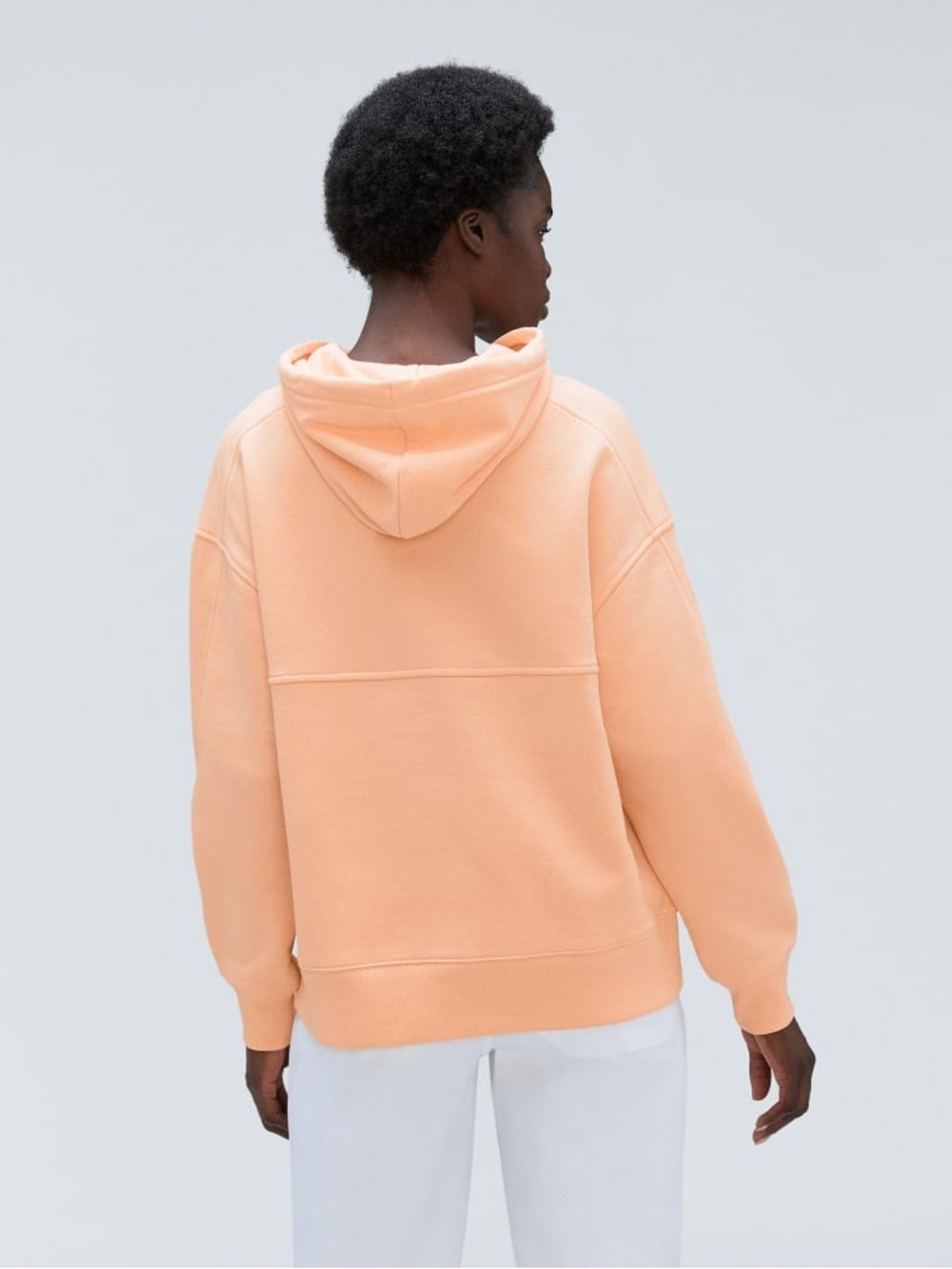 Everlane The Track Organic Popover Hoodie In Apricot / Peach Size Small View 2